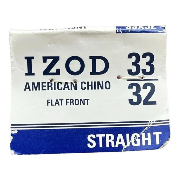 IZOD American Chino Flat Front Straight Pants Wrinkle‎ Free Men Size 33/32 NWT - Picture 8 of 10